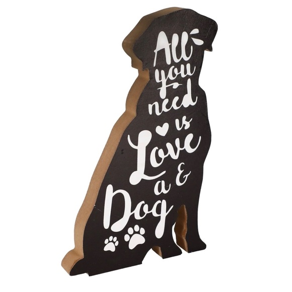 2‎ pack Adorable Tabletop office desktop white dog & black Cat Plaque new - Picture 2 of 5